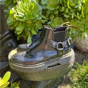 Black Slip-On Shoe with Yellow Heel Accent